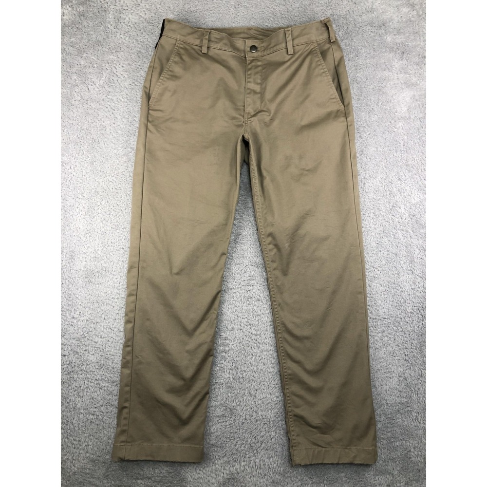 40 Grit Duluth Trading Pants Mens 34x29 (Tag 34x30) Brown Slim Fit Chino *Flaw